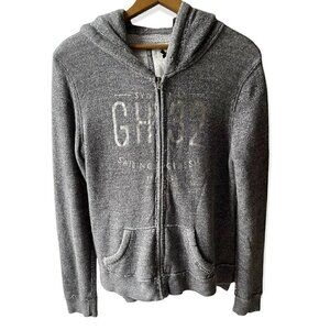 Gilly Hicks Gray Zip Up Hoodie Women Size Medium Long Sleeve Sweatshirt